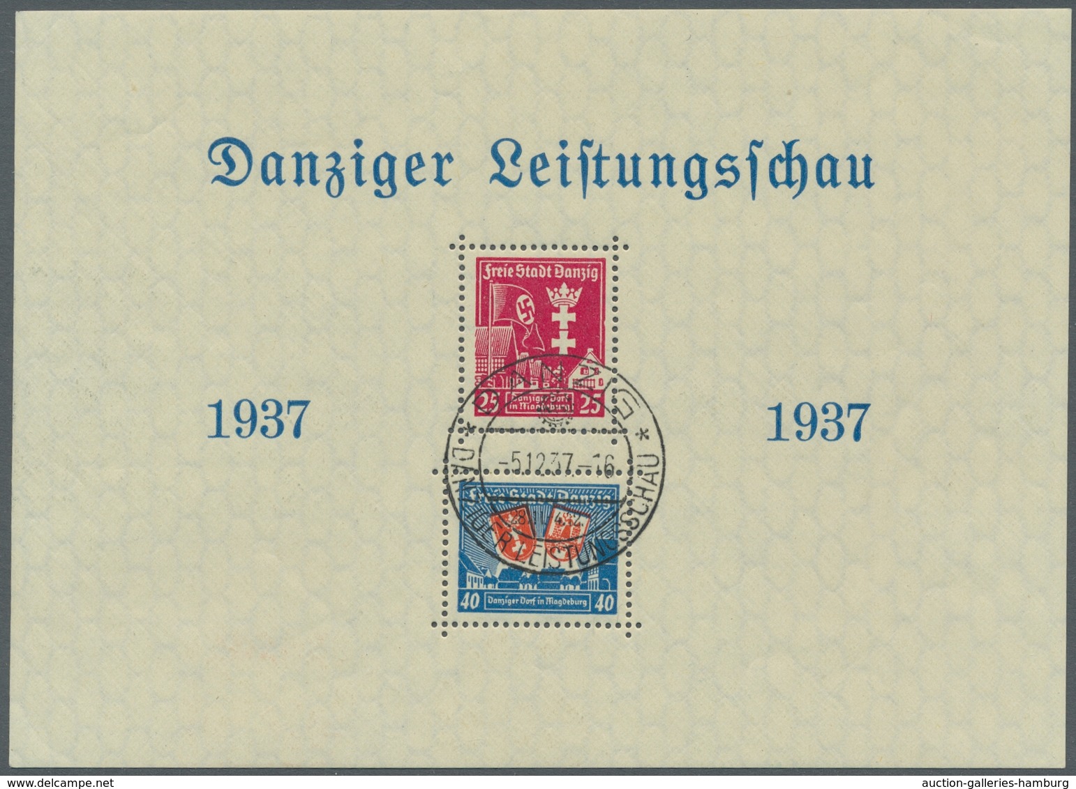 Danzig: 1937, "DAPOSTA- Und Leistungsschau-Blocks", Sauber Gestempelt Auf R- Bzw. Flugbrief Sowie Mi - Otros & Sin Clasificación