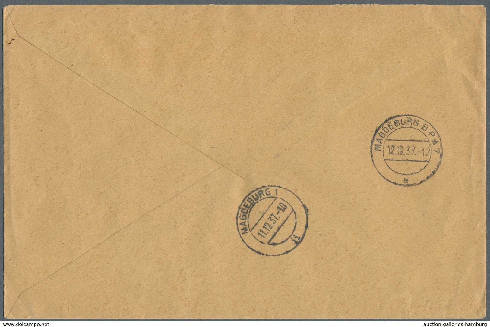 Danzig: 1937, "Leistungsschau"-Block Mit Zweimal ESST Auf Erst Am 10.12.37 Aufgegebenem R-Brief Nach - Autres & Non Classés