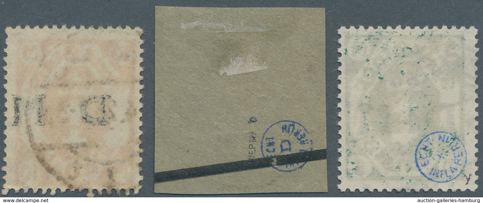 Danzig - Dienstmarken: 1922, 5 Mark Mit WZ 2Y Gestempelt, Gepr. Infla + 6 Auf 3 Mark Karminrot Zentr - Autres & Non Classés