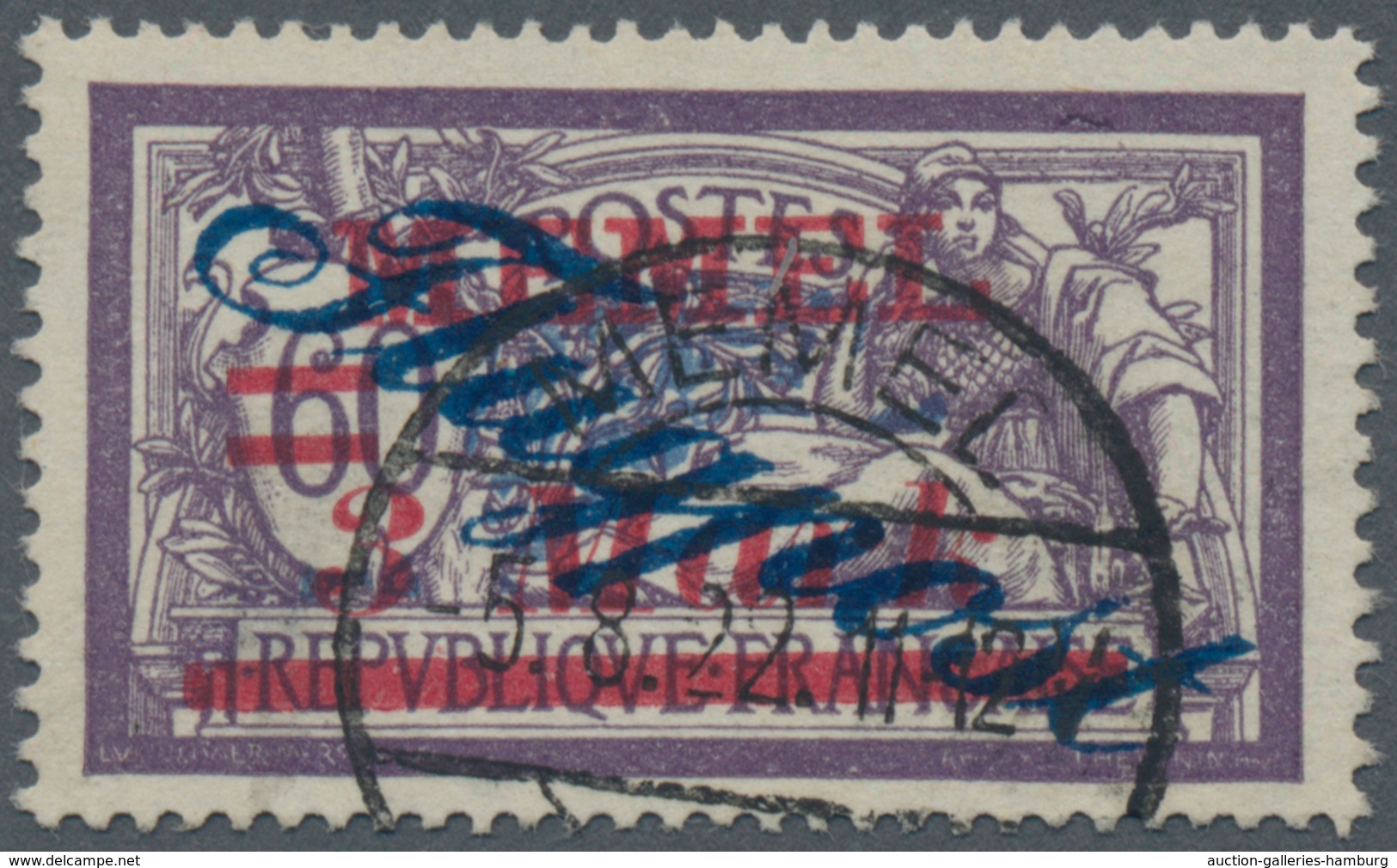 Memel: 1922, 3 M. Aufdruck „Flugpost”, Perfekt Zentriertes Und Gezähntes, Zentrisch Gestempelt Stück - Memel (Klaipeda) 1923