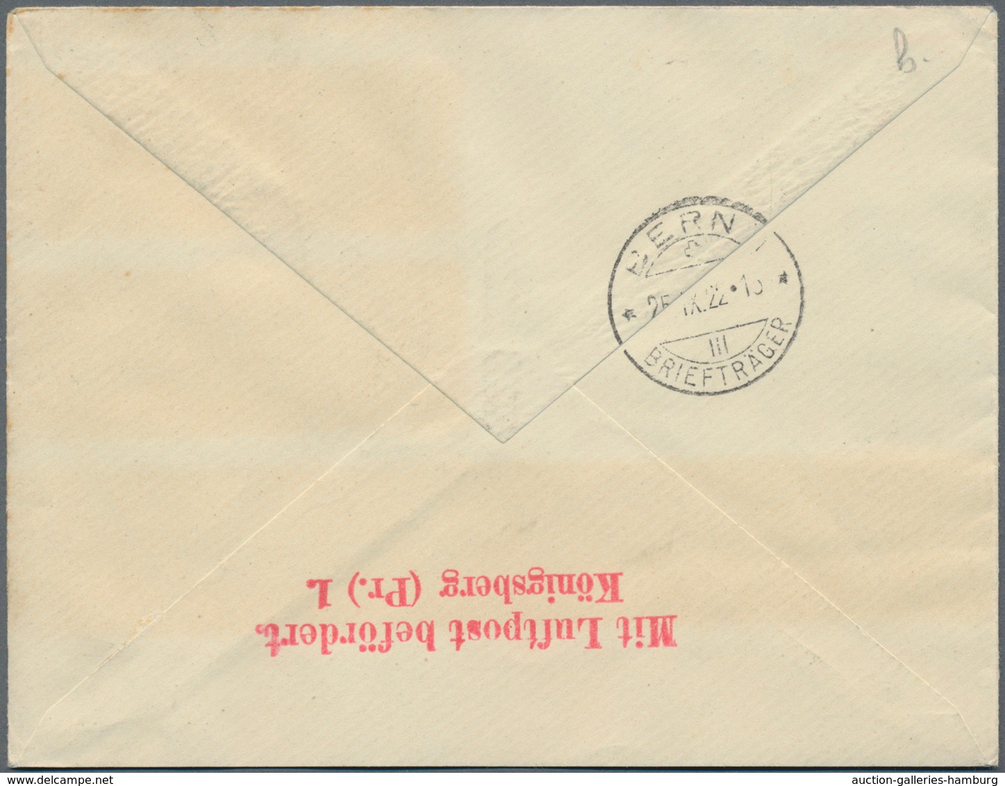 Memel: 1922, 3 M. Auf 60 C. Flugpost Und Andere Auf Lupo-R-Brief Ab "GAIDELLEN * * 22 9 22 8-9V", Ei - Memel (Klaïpeda) 1923