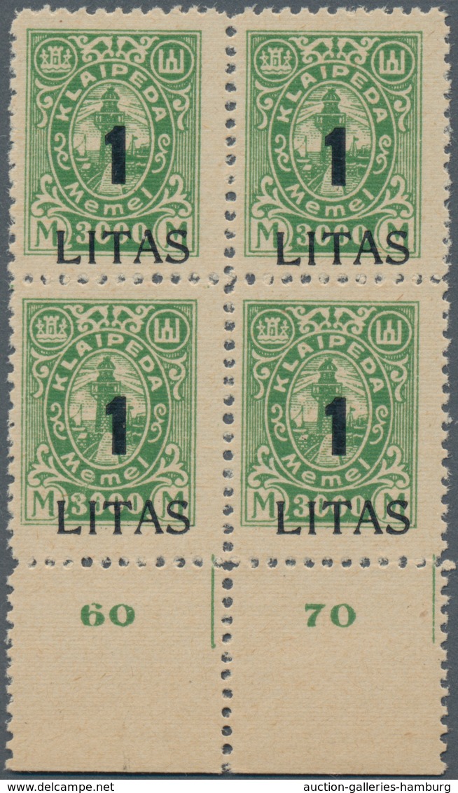 Memel: 1923, Angliederung Des Memellandes An Litauen, Unsignierter Postfrischer Luxusviererblock-Sat - Memel (Klaïpeda) 1923