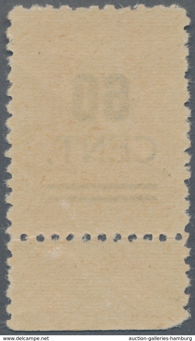 Memel: 1923, 60 C Auf 500 M Orange, Type I, Sog. "Grünaufdruck", Unterrandstück Von Feld 98, Herstel - Klaipeda 1923