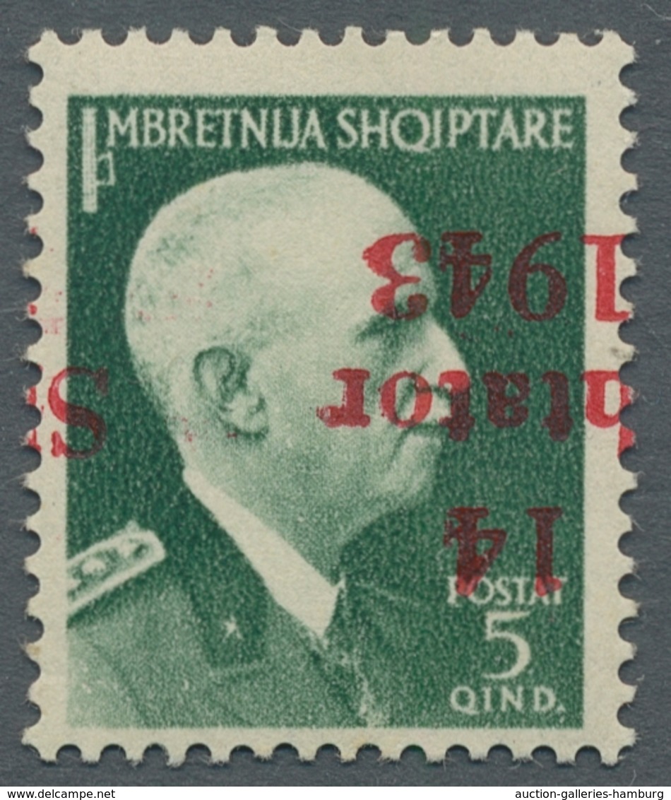 Dt. Besetzung II WK - Albanien: 1943, Deutsche Besetzung Albanien, Aufdruckwerte Zu 3 Und 5 Q. Jewei - Besetzungen 1938-45