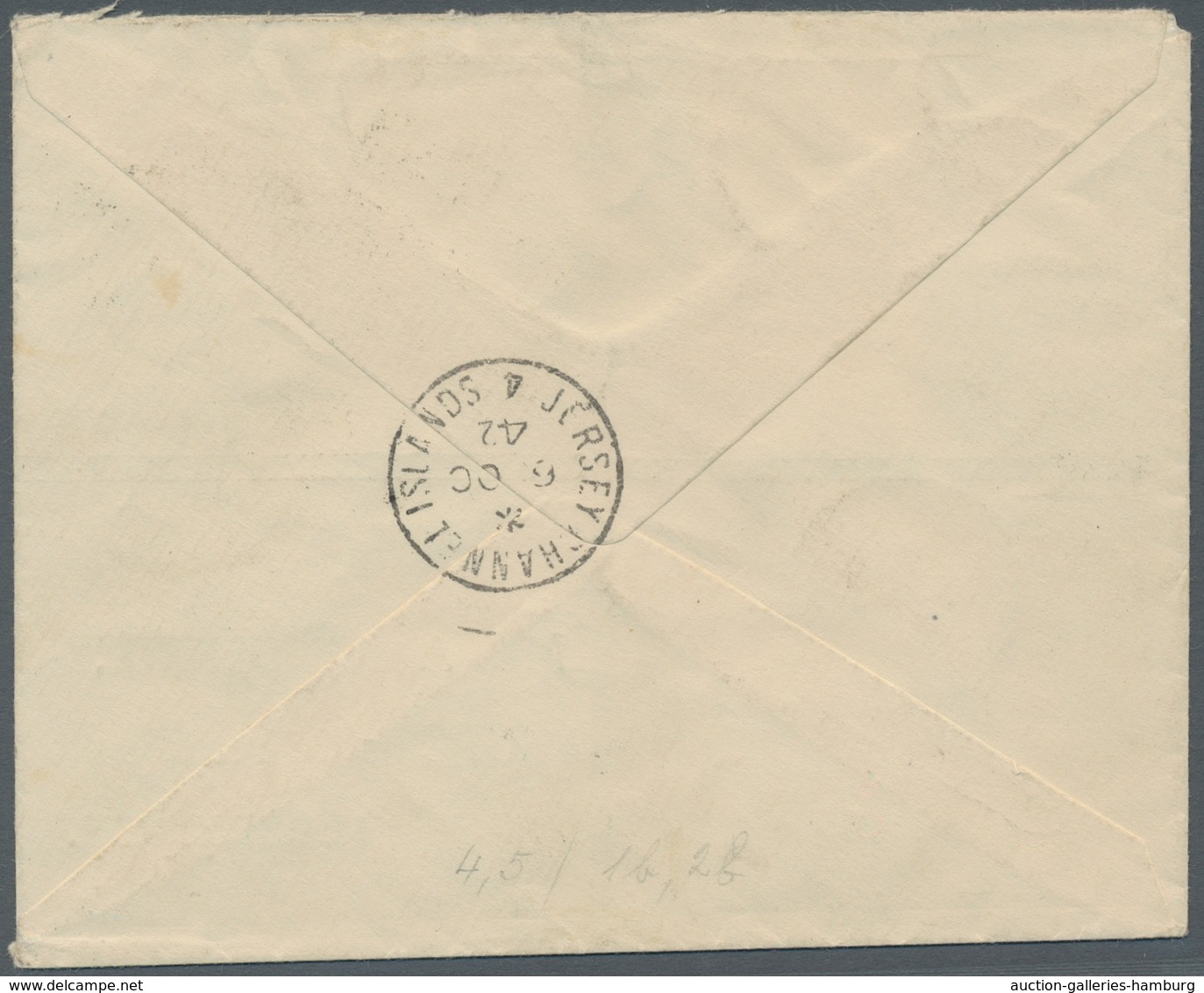Dt. Besetzung II WK - Guernsey: 1942, Deusche Besetzung Guernsey, Ungewöhnlicher Brief Mit ½ Und 1 P - Ocupación 1938 – 45