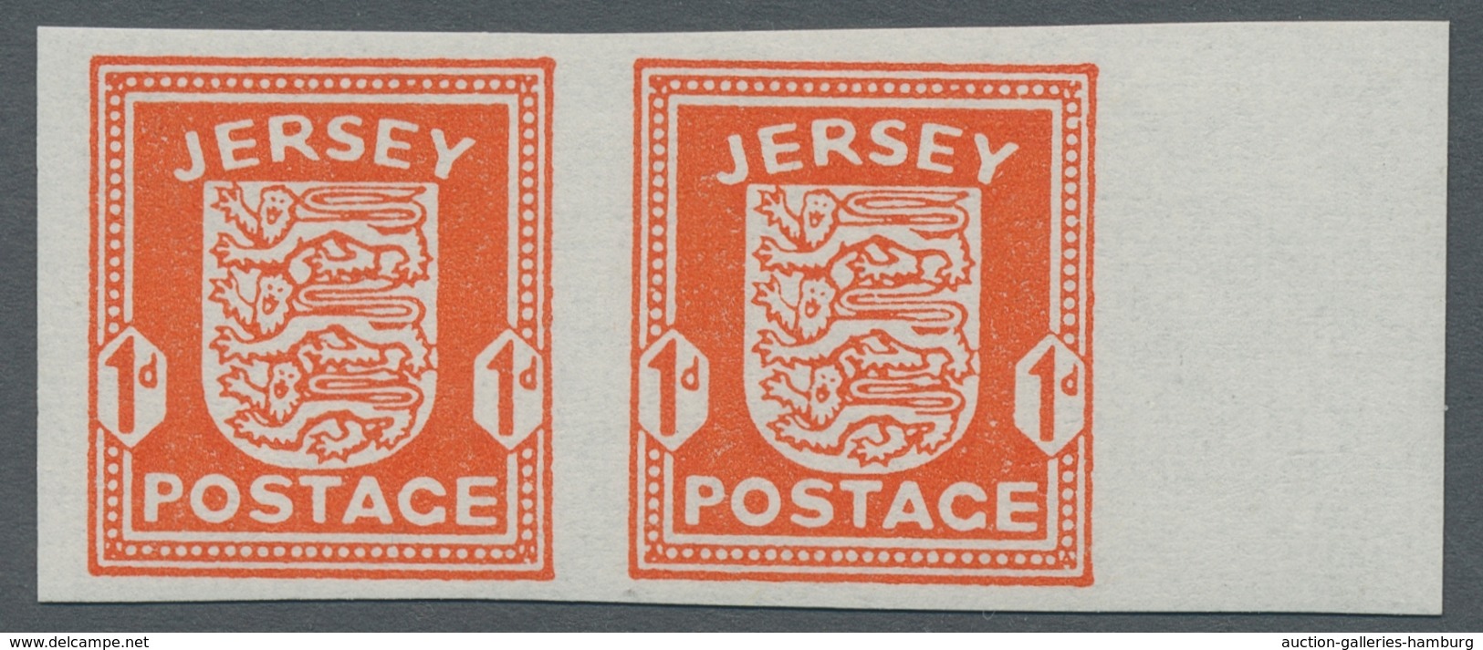 Dt. Besetzung II WK - Jersey: 1941, Deutsche Besetzung Kanalinseln, Jersey 1 Penny Ungezähntes Waage - Besetzungen 1938-45
