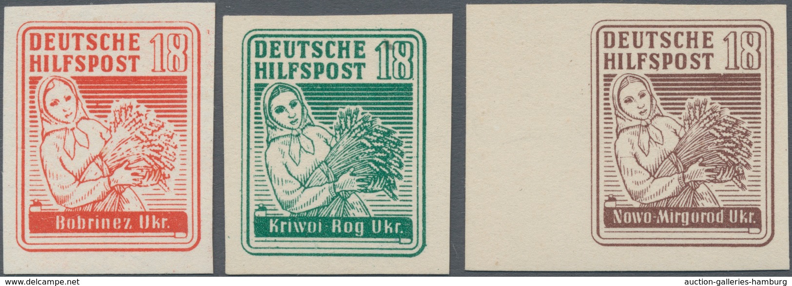 Dt. Besetzung II WK - Ukraine - Südukraine: 1944. Hilfspost Bobrinez, Kriwoj Rog, Nowo Mirgorod. UNG - Ocupación 1938 – 45