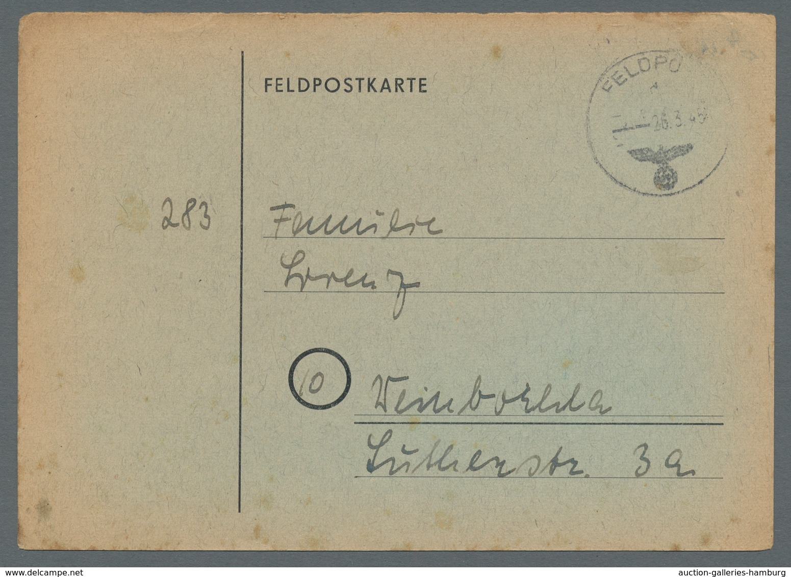 Feldpost 2. Weltkrieg: 1945, Funknachrichtenkarte Von Der Insel Kreta Mit Feldpostnormstempel Vom 26 - Sonstige & Ohne Zuordnung