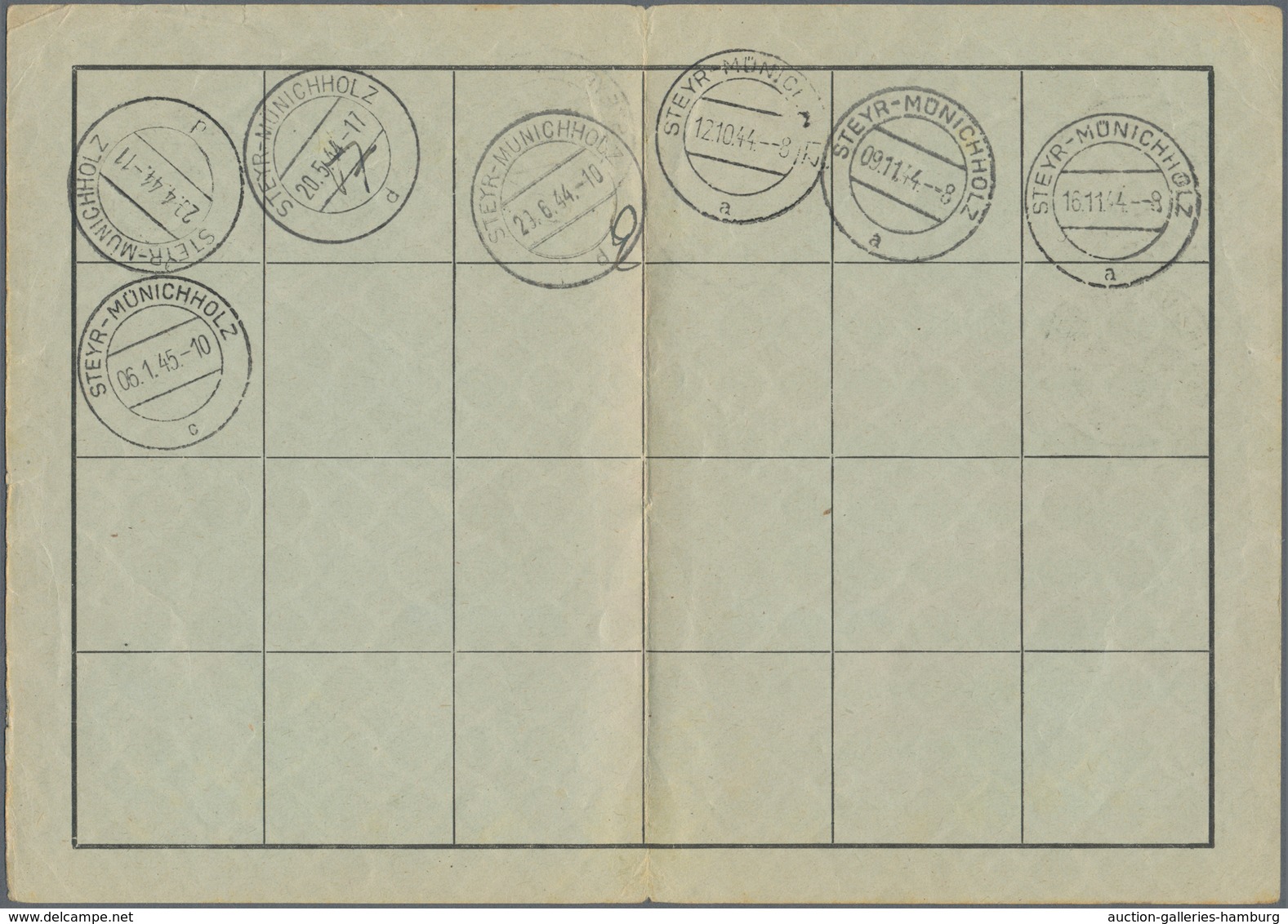 Zensurpost: 27.4.1944, "KONTROLLKARTE Für Den Auslandsbriefverkehr" Mit Ausgabe-Stempel "Steyr" Und - Andere & Zonder Classificatie