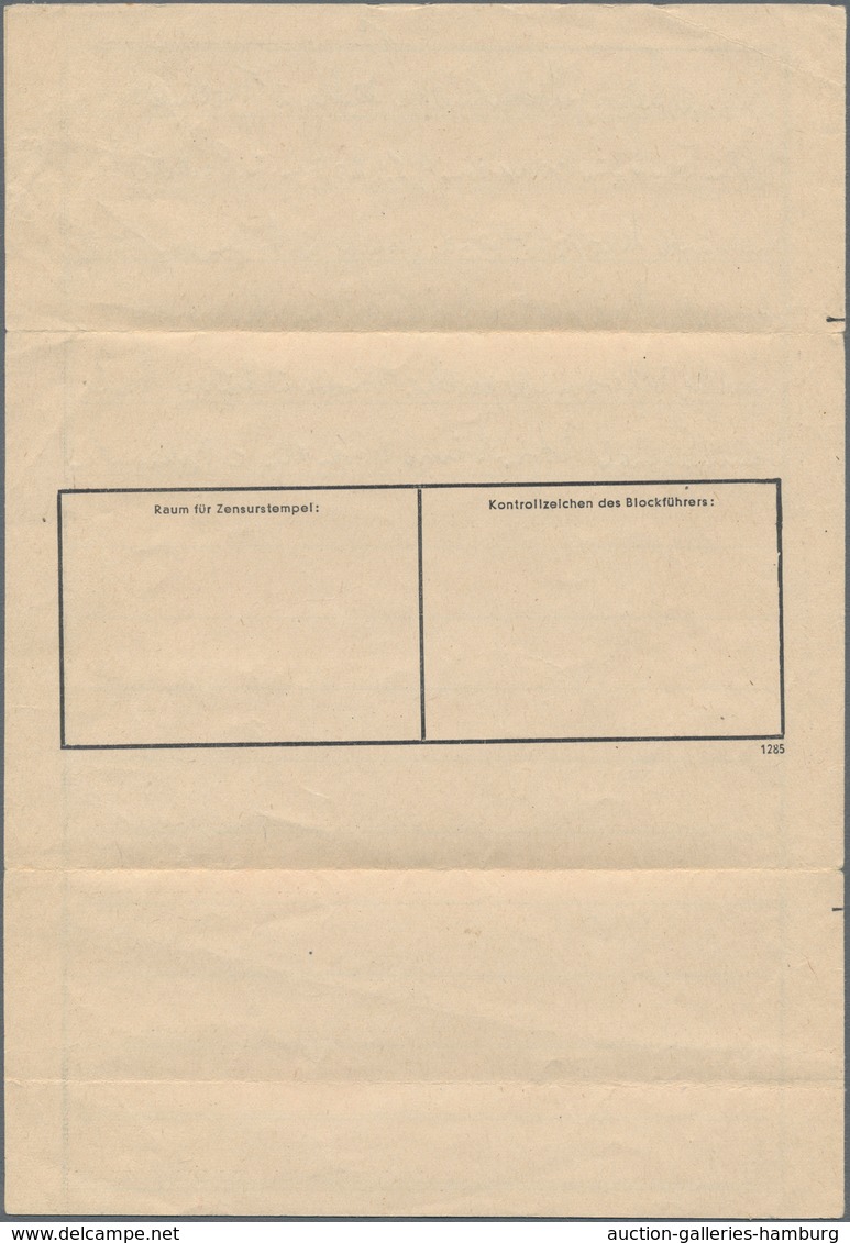 KZ-Post: 1943, Vordruck-Faltbrief Aus Dem Konzentrationslager GUSEN Mit Zensur-L2 Und Ra2 " 1x Im Mo - Cartas & Documentos