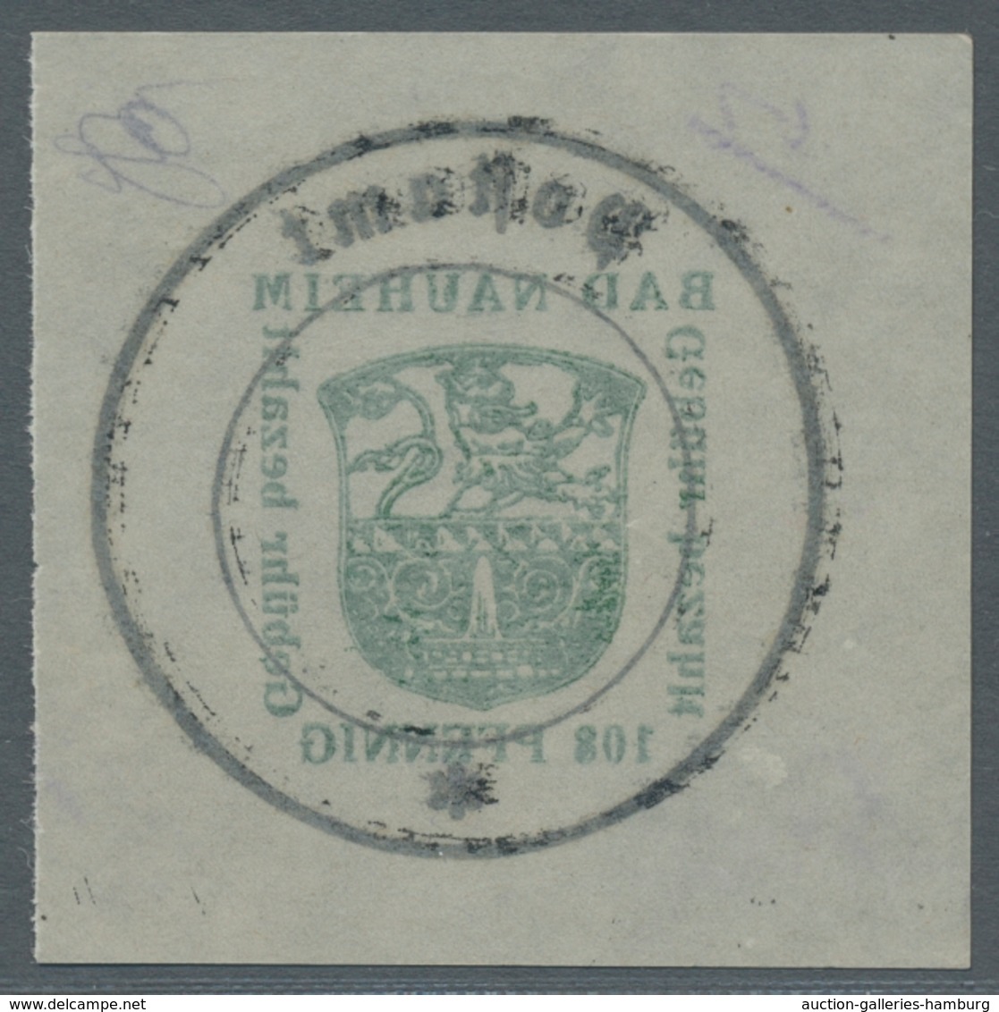 Deutsche Lokalausgaben Ab 1945: BAD NAUHEIM: 1946, Postverschlussmarke 108 Pfg. Auf Seltenem Glanzpa - Sonstige & Ohne Zuordnung