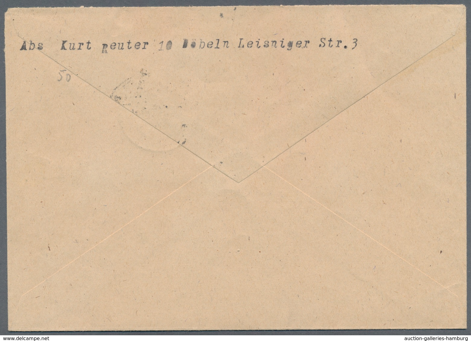 Deutsche Lokalausgaben Ab 1945: DÖBELN: 1945, 6 Pfg. Hitler Mit Deutlichem Doppelten Punktquadrat-Au - Andere & Zonder Classificatie