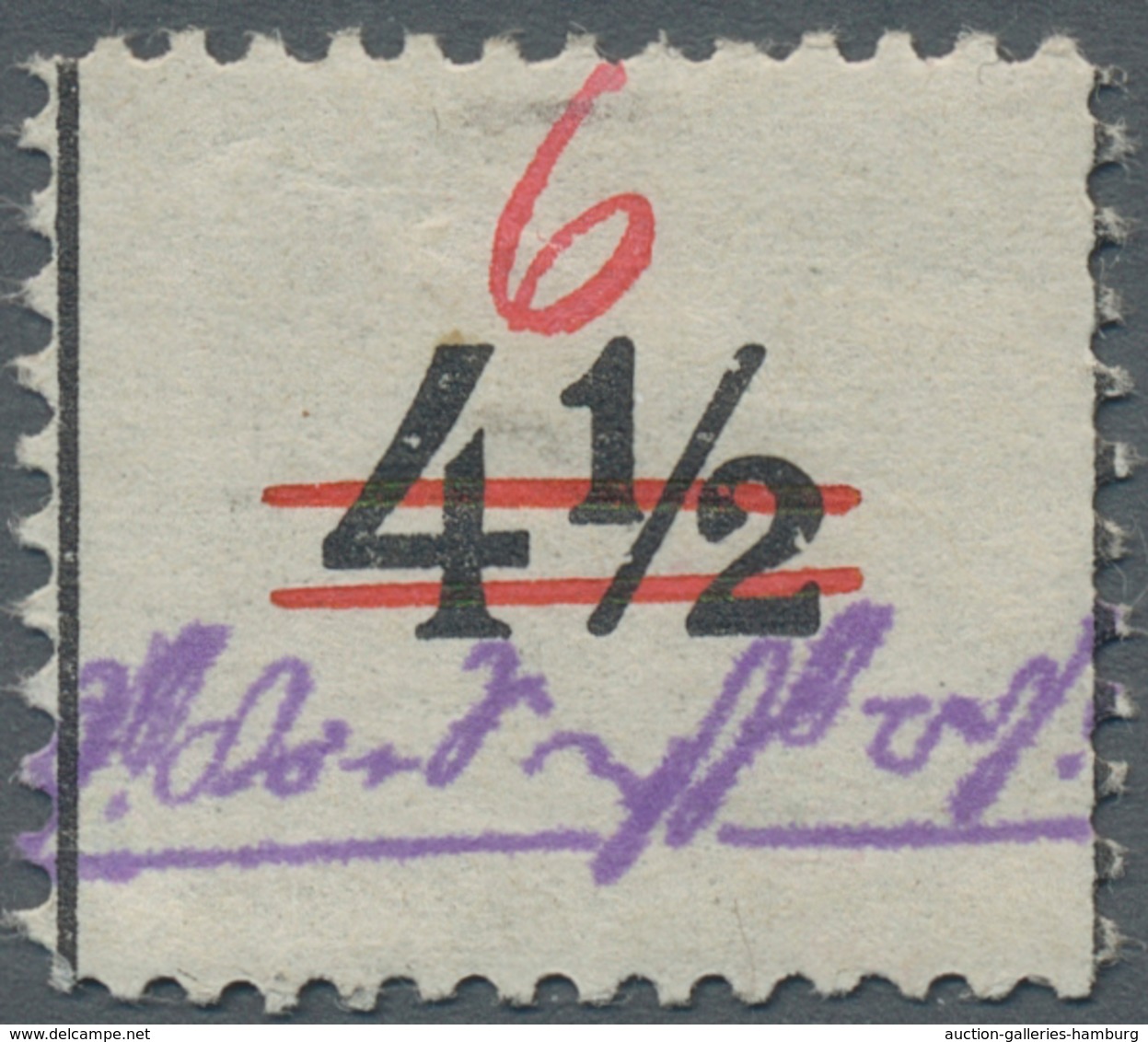 Deutsche Lokalausgaben Ab 1945: GROSSRÄSCHEN: 1945, Vorläufer 6 Pfennig Uhrzeitzettel Ungebraucht, K - Autres & Non Classés