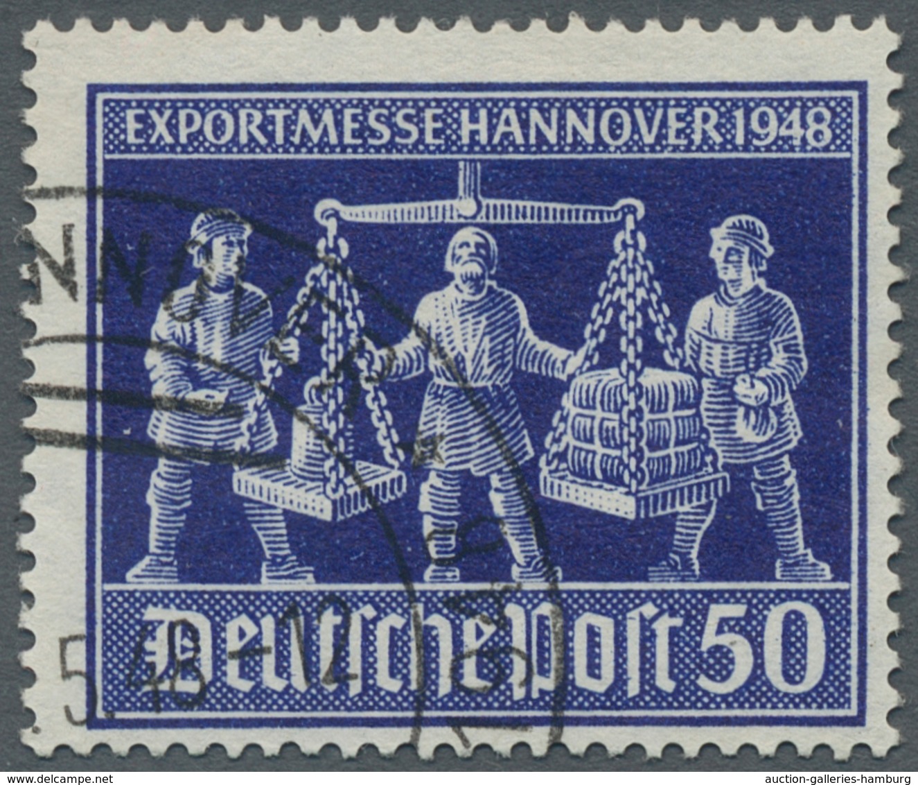 Alliierte Besetzung - Gemeinschaftsausgaben: 1948, Exportmesse Hannover 50 Pfennig Schwarzblauviolet - Sonstige & Ohne Zuordnung