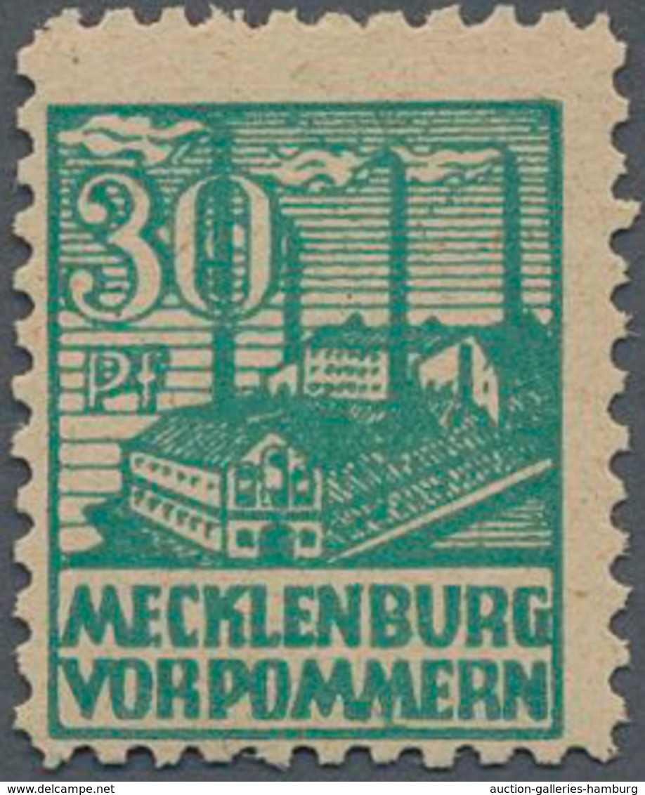 Sowjetische Zone - Mecklenburg-Vorpommern: 1946, 30 Pf Dunkelopalgrün, Tadellos Postfrisch, Fotoatte - Andere & Zonder Classificatie