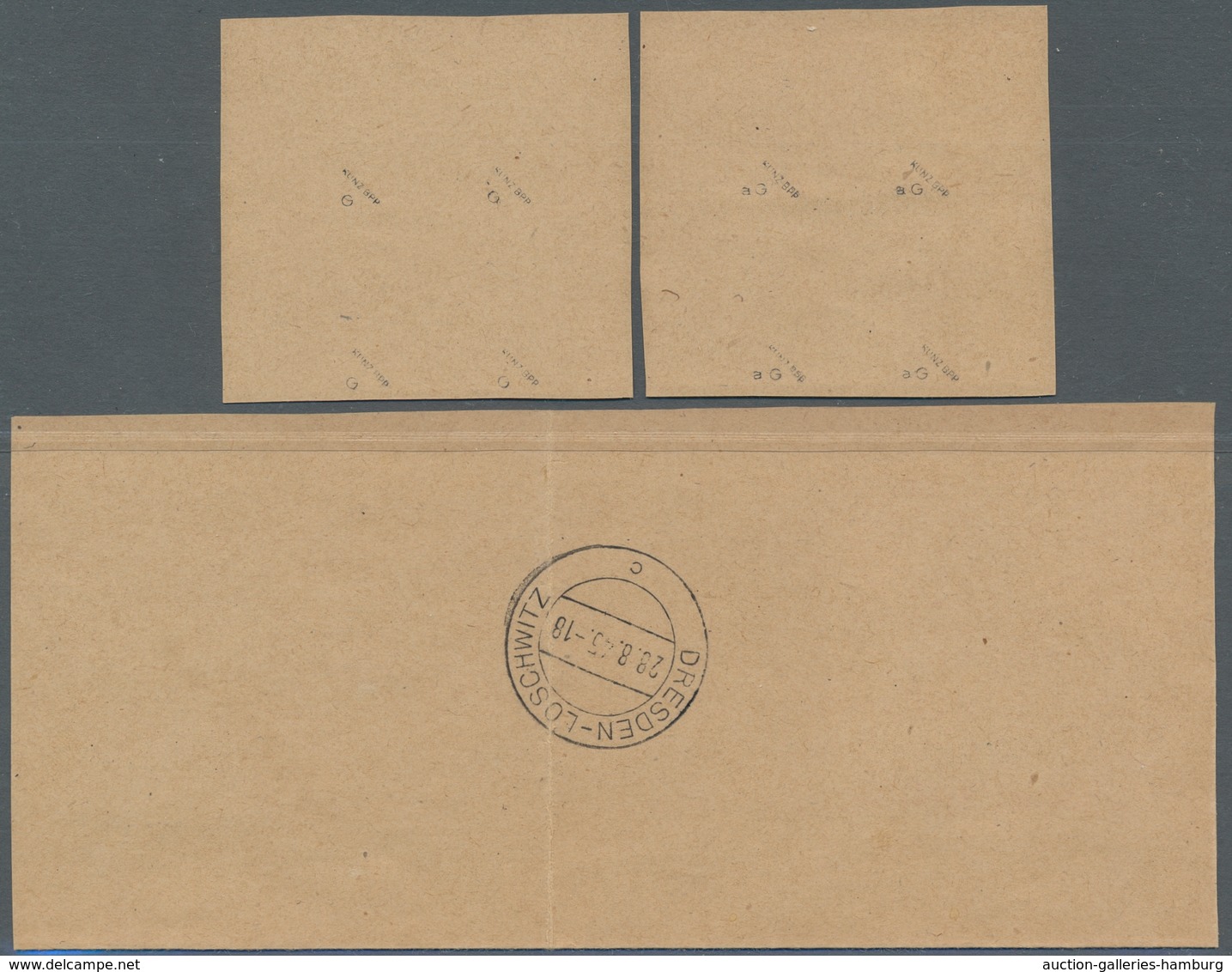 Sowjetische Zone - Ost-Sachsen: 1945, Ziffernausgabe Mit Durchstich LOSCHWITZ Komplett In Viererbloc - Sonstige & Ohne Zuordnung