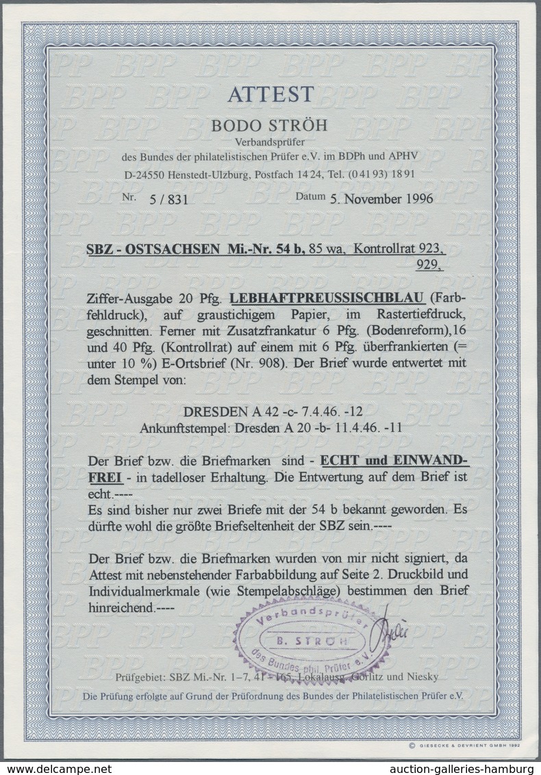 Sowjetische Zone - Ost-Sachsen: 1946. Außergewöhnlich Schöner R-Brief Von Dresden A 42 Nach Dresden - Andere & Zonder Classificatie