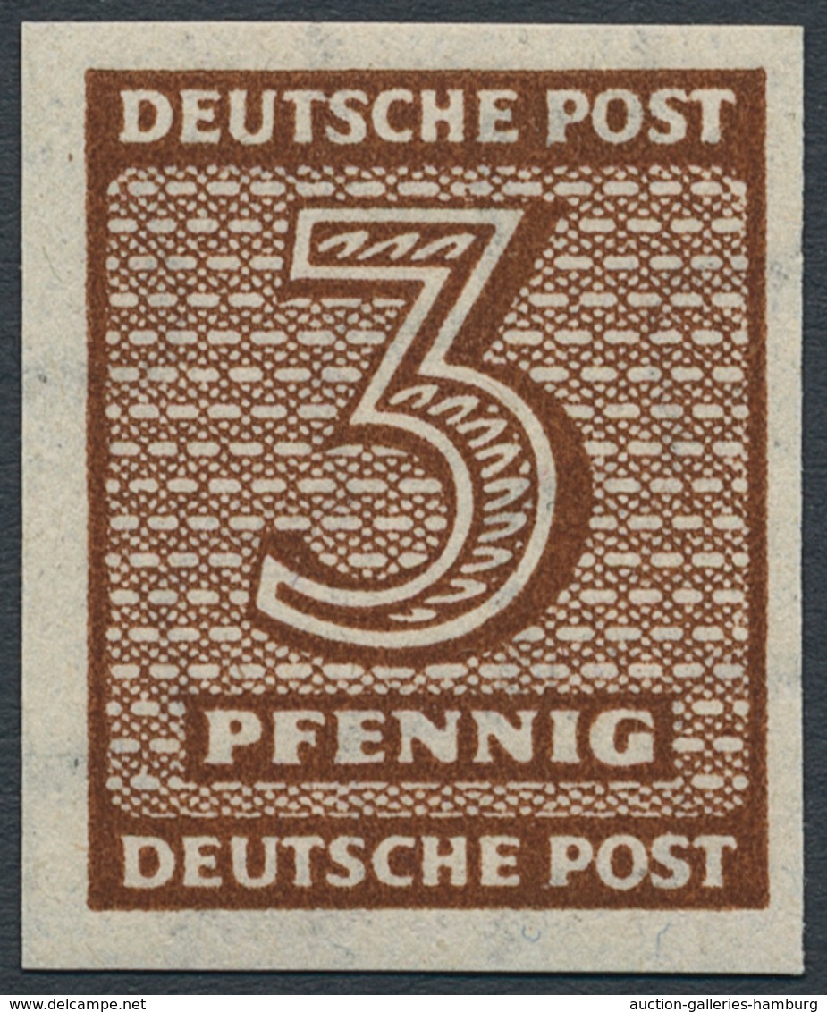 Sowjetische Zone - West-Sachsen: 1945, 3 Pfg Ziffer Lebhaftgelbbraun Mit Fallendem Wasserzeichen Ung - Sonstige & Ohne Zuordnung