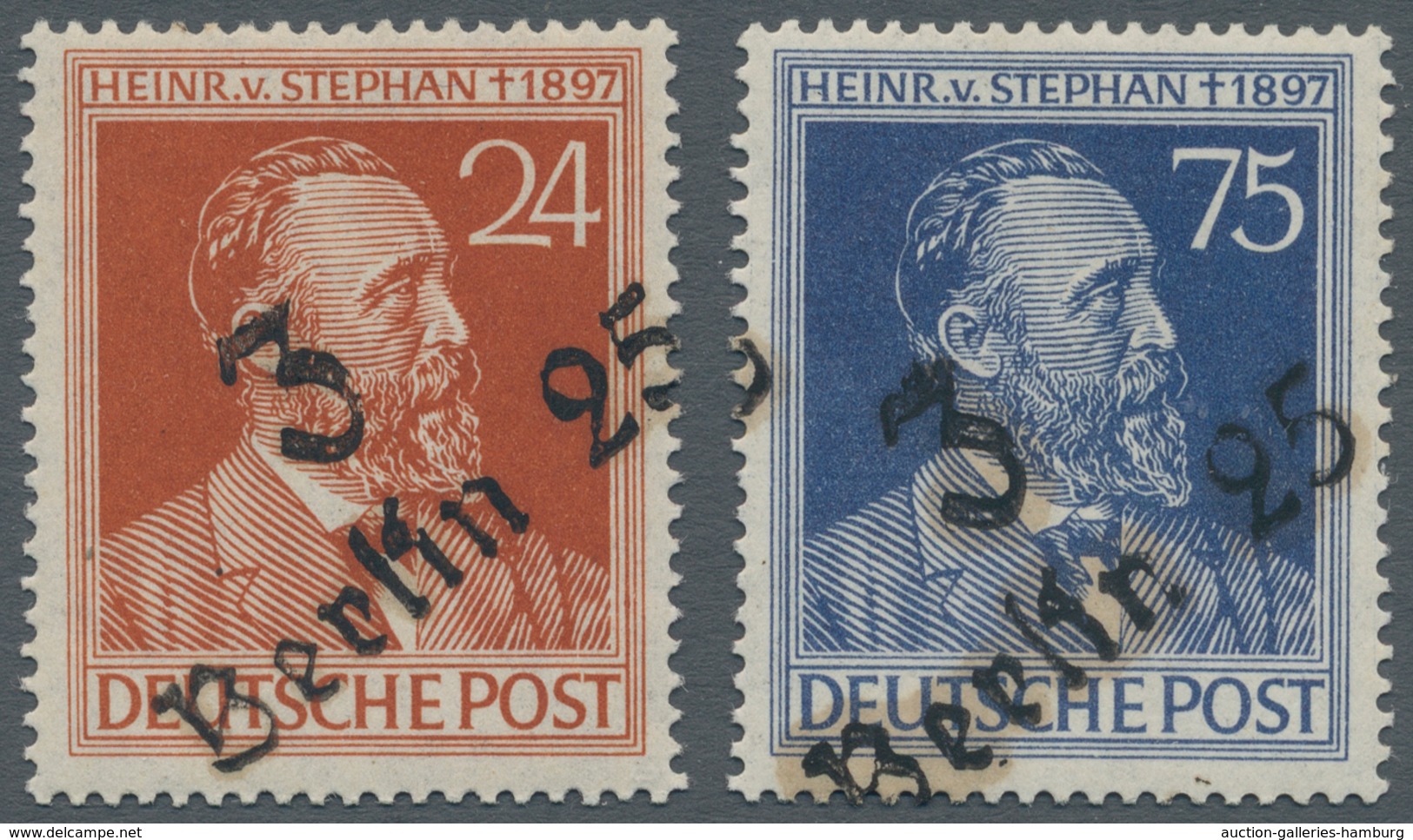 Sowjetische Zone - Bezirkshandstempel - I - Bez. 3 (Berlin): 1948, 24 Pfg. Und 75 Pfg. Stephan Mit H - Sonstige & Ohne Zuordnung