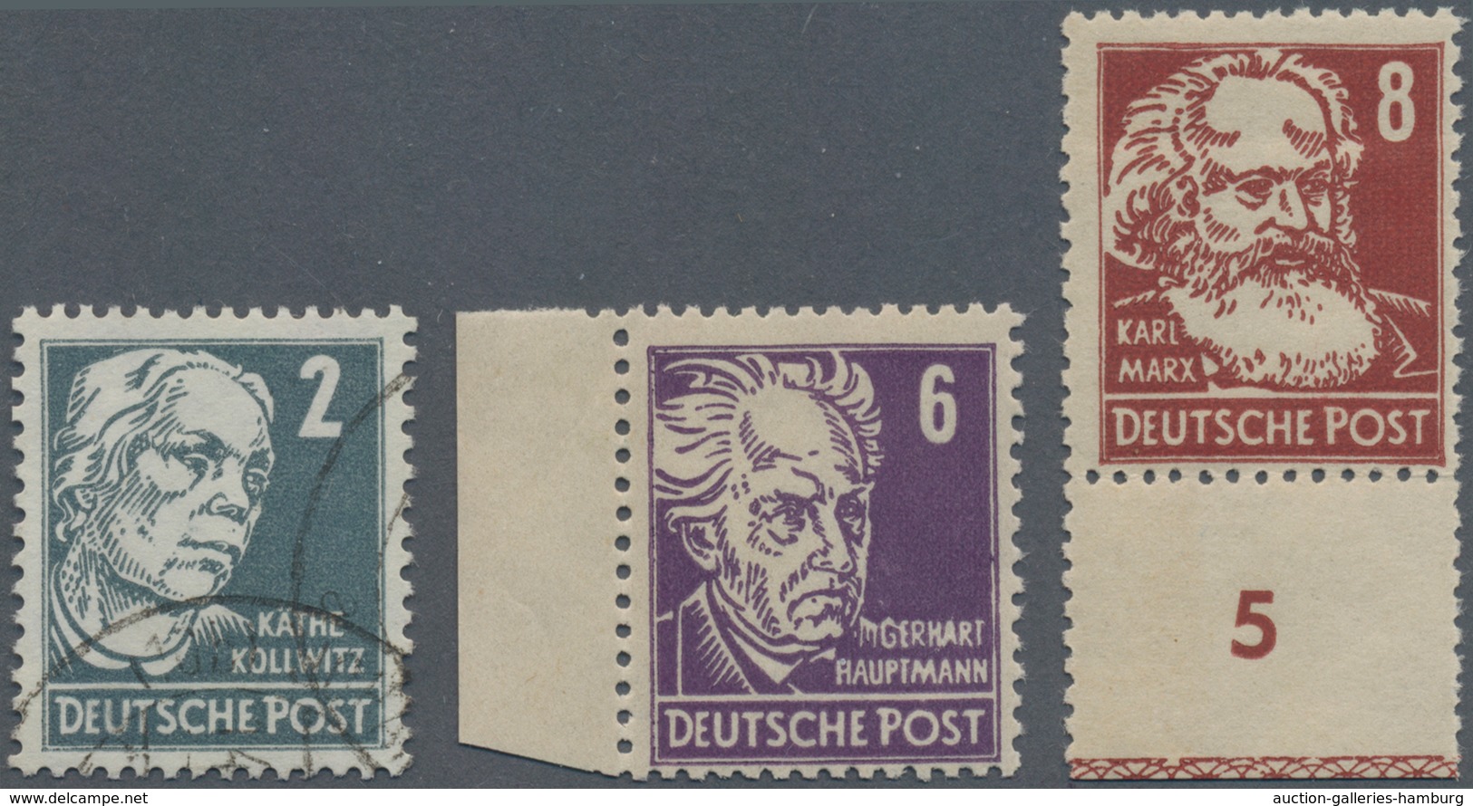 Sowjetische Zone - Allgemeine Ausgaben: 1948, 2 Pfg. Köpfeserie I Gestempelt In Der Seltenen Farbe G - Other & Unclassified