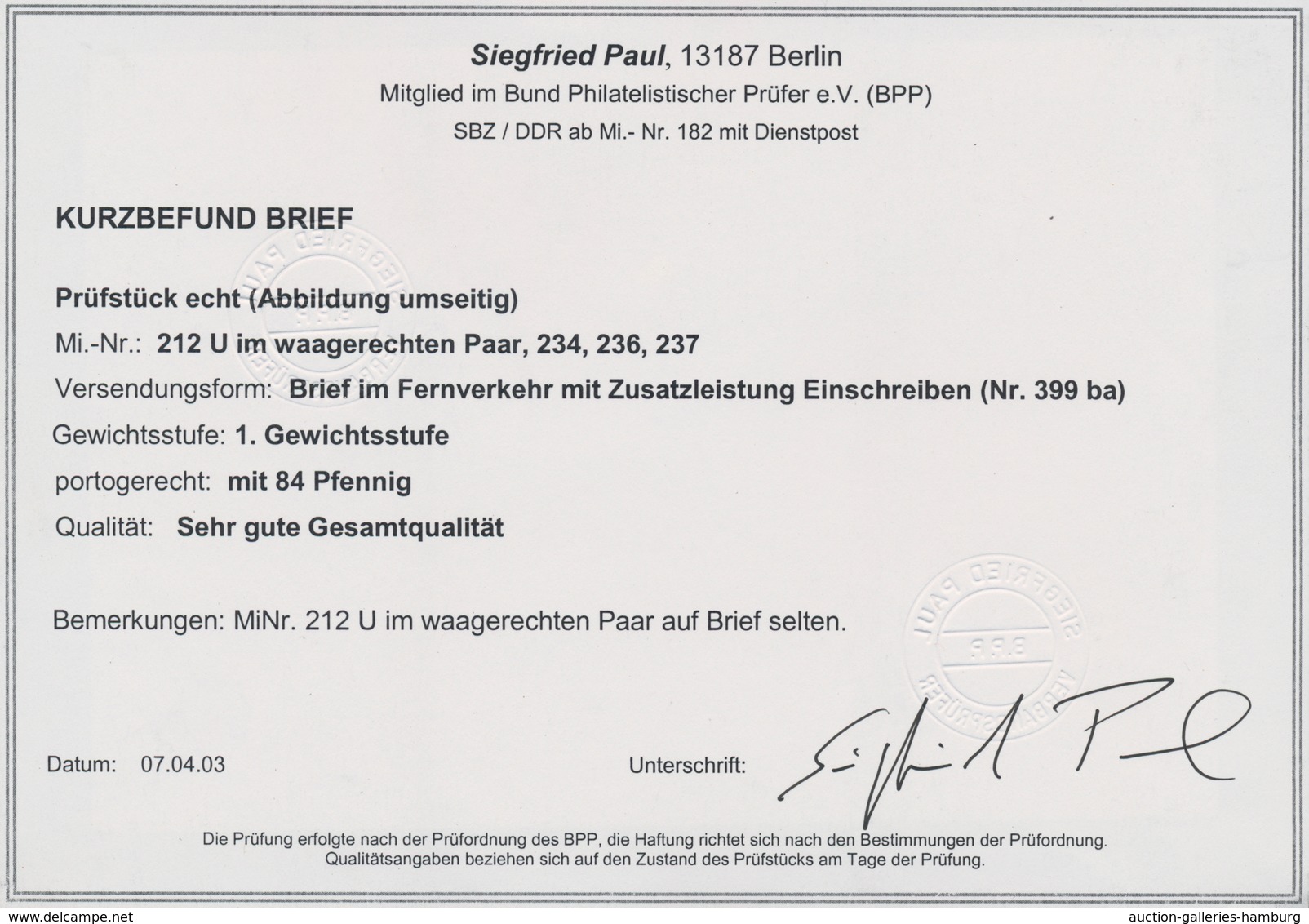 Sowjetische Zone - Allgemeine Ausgaben: 1948, 2 Pfg. Köpfe I Ungezähnt Im Waagerechtem Paar Auf R-Br - Autres & Non Classés