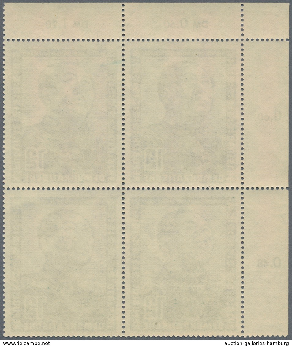 DDR: 1951, 12 - 50 Pf Deutsch-chinesische Freundschaft Kpl. Postfrisch Vom Rand/Eckrand Im 4er-Block - Other & Unclassified