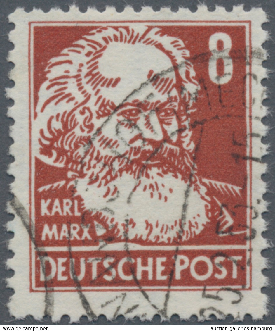 DDR: 1953. Freimarke 8 Pf Marx, Gewöhnliches Papier, Wz. In Type I, Gestempeltes Luxusstück Mit Stem - Other & Unclassified