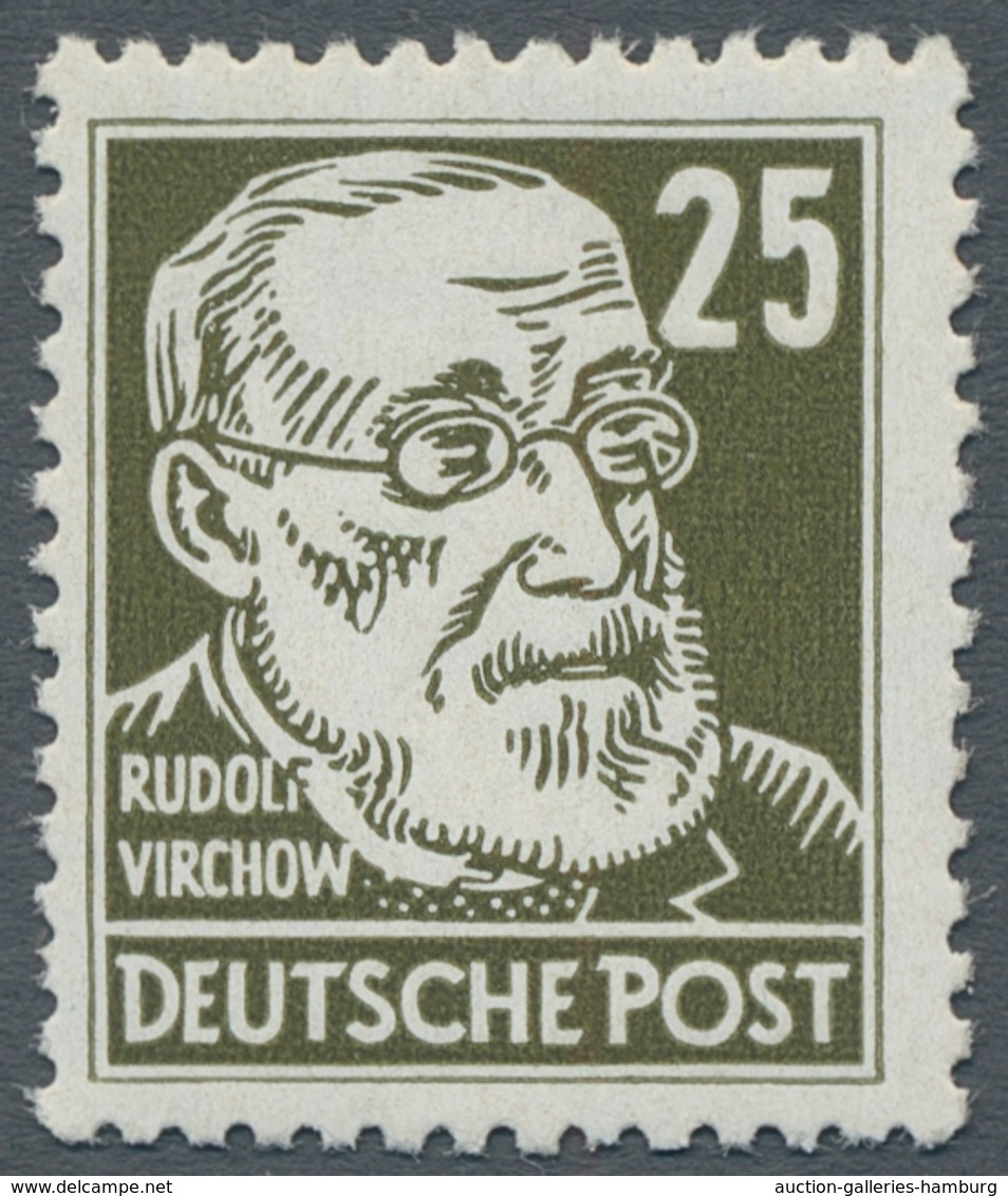DDR: 1953, "25 Pfg. Köpfe II Braunoliv Mit Wasserzeichen X I", Postfrischer Wert In Tadelloser Erhal - Sonstige & Ohne Zuordnung