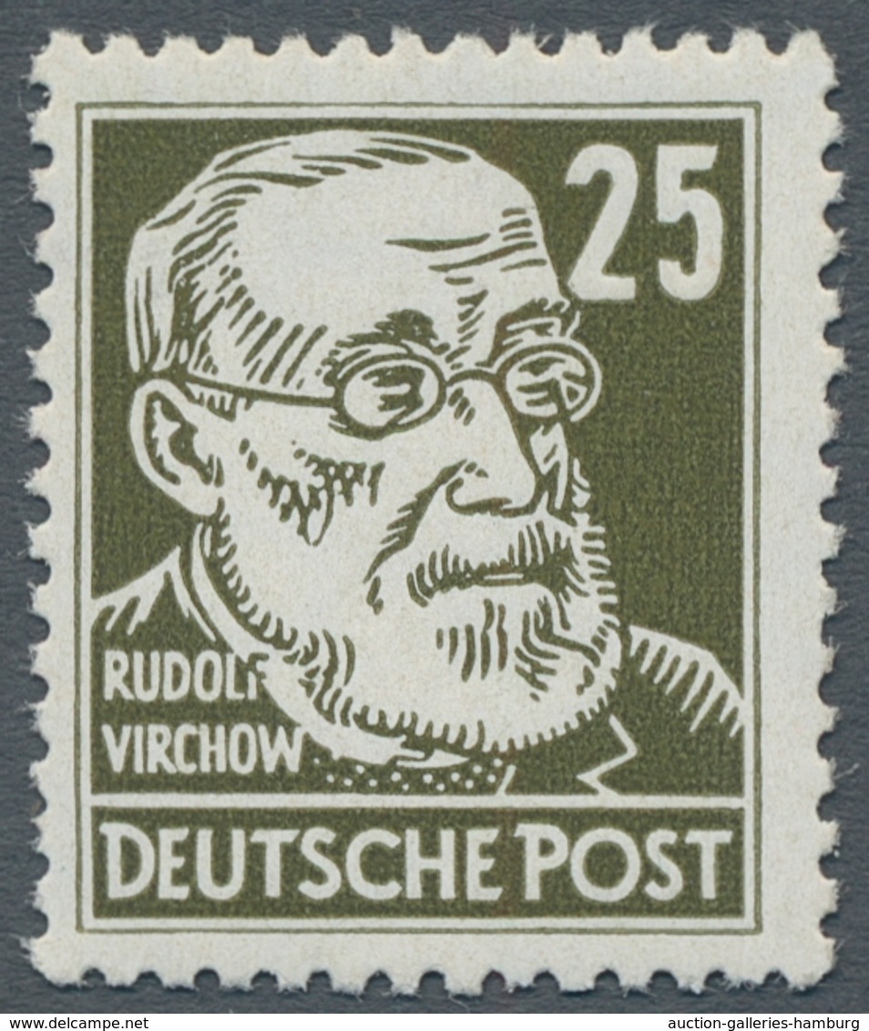 DDR: 1953, "25 Pfg. Köpfe II Braunoliv Mit Wasserzeichen X I", Postfrischer Wert In Tadelloser Erhal - Otros & Sin Clasificación