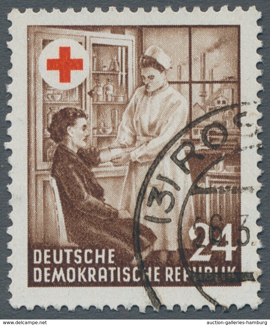 DDR: 1953, "DRK Mit Sehr Seltenem Wasserzeichen X I", Sauber ROS(TOCK) Gestempelter Wert In Sehr Gut - Otros & Sin Clasificación