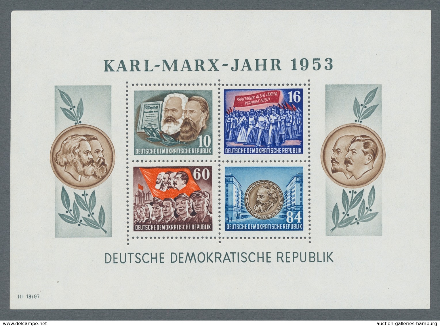 DDR: 1953, Karl-Marx Beide Blockpaare Tadellos Postfrisch, Mi. 400,- Euro. - Otros & Sin Clasificación