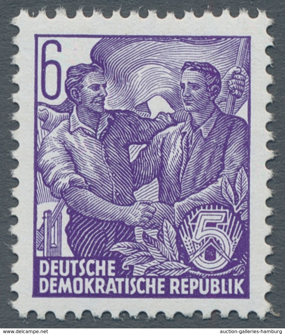 DDR: 1953, "6 Pfg. Buchdruck Mit Wasserzeichen Y I", Postfrischer Wert Der Seltenen Variante In Tade - Sonstige & Ohne Zuordnung