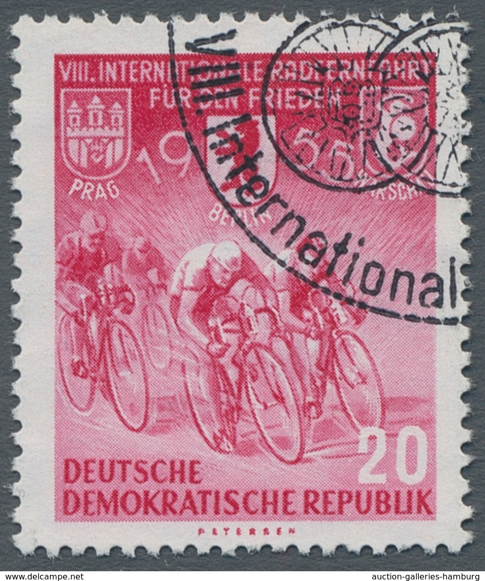 DDR: 1955, "20 Pfg. Radfernfahrt Mit Seltenem Wasserzeichen Y I", Sauber Mit SST Für Philat. Zwecke - Sonstige & Ohne Zuordnung