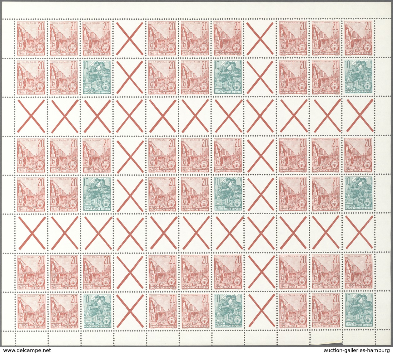 DDR - Markenheftchenbogen: 1960, Fünfjahresplan Markenheftchenbögen, Mi. 680,- - Markenheftchen