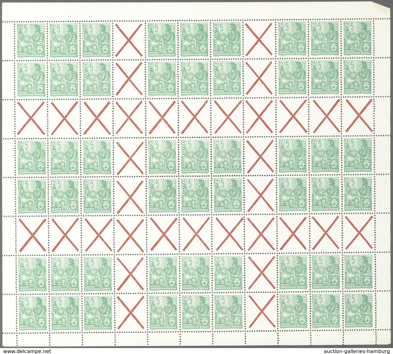 DDR - Markenheftchenbogen: 1960, Fünfjahresplan Markenheftchenbögen, Mi. 680,- - Markenheftchen