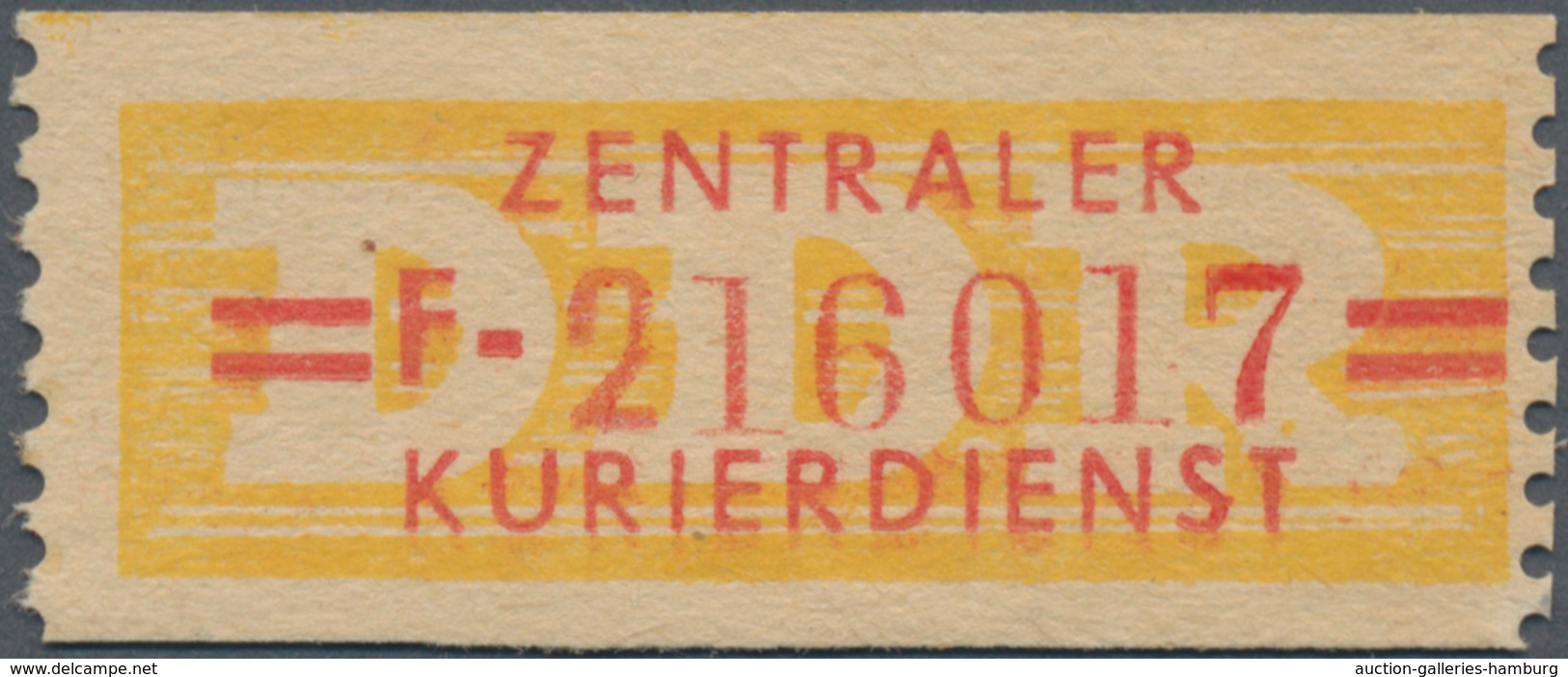 DDR - Dienstmarken B (Verwaltungspost A / Zentraler Kurierdienst): 1958, Wertstreifen Für Den ZKD, 2 - Autres & Non Classés