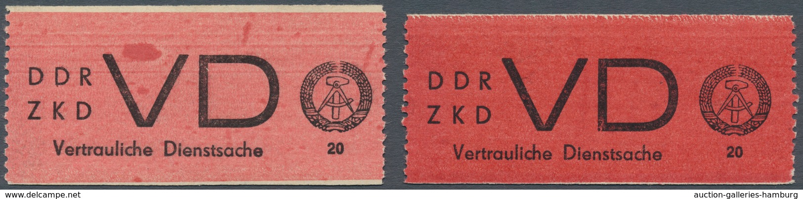 DDR - Dienstmarken D (Vertrauliche Dienstsachen): 1965, Aufkleber Für Vertrauliche Dienstsachen 20 P - Otros & Sin Clasificación