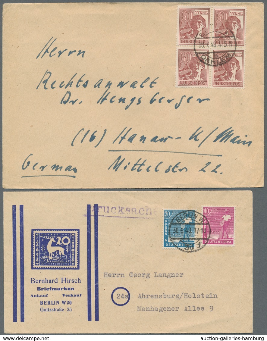 Berlin - Vorläufer: 1948, Acht Zehnfachfrankaturen "Kontrollrat I Und II" In Meist Guter Erhaltung - Lettres & Documents