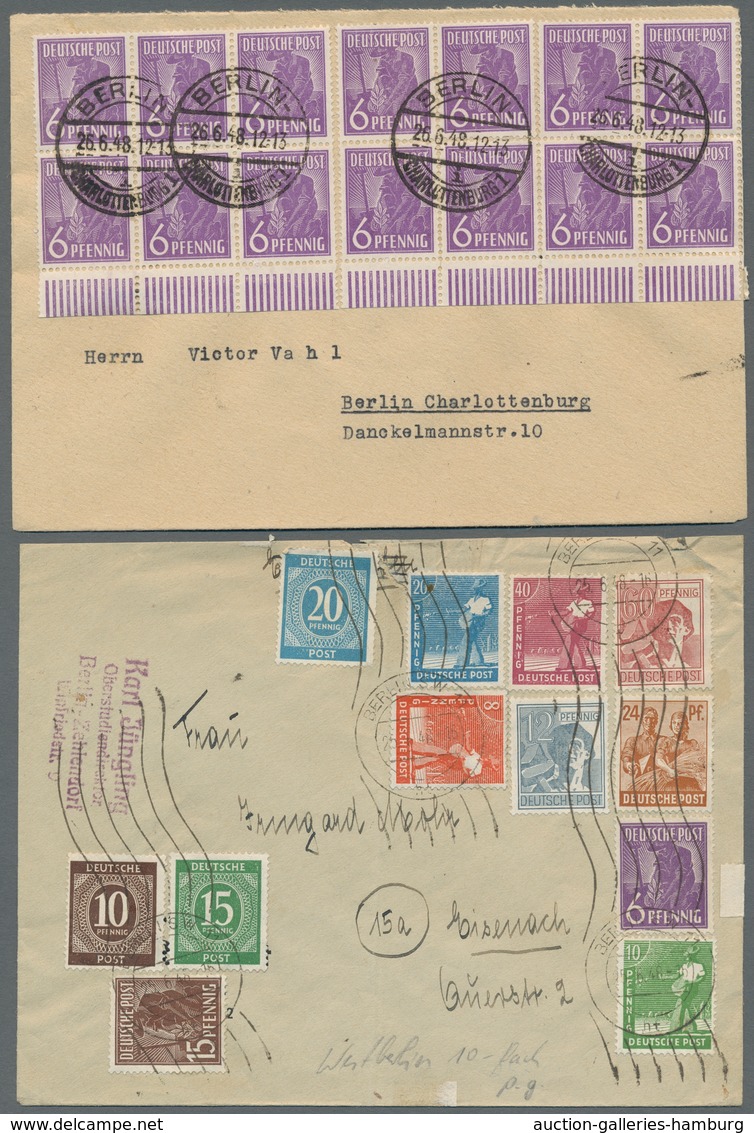 Berlin - Vorläufer: 1948, acht Zehnfachfrankaturen "Kontrollrat I und II" in meist guter Erhaltung