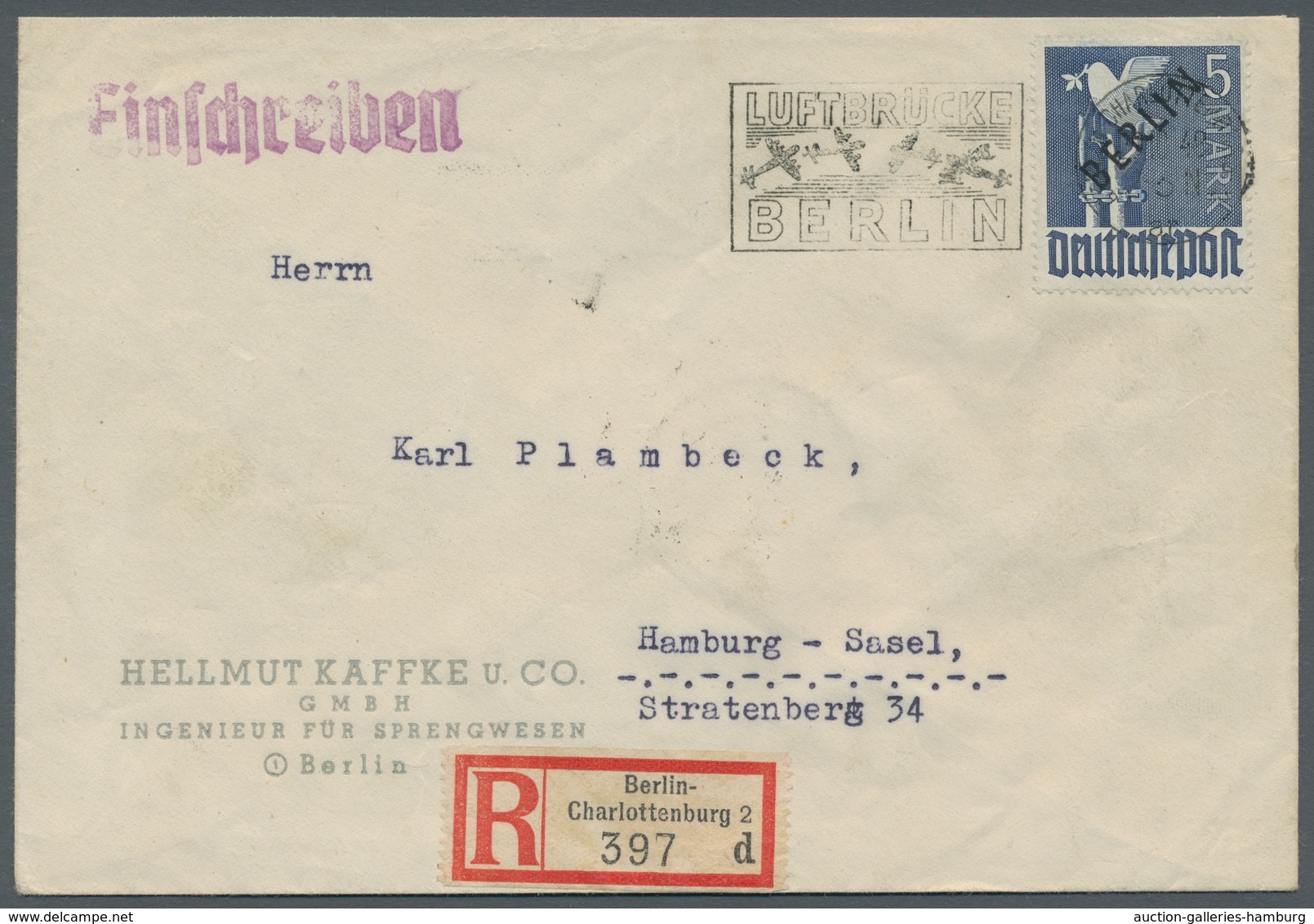 Berlin: 1948, "Schwarzaufdruck", überkompletter Satz (insgesamt 34 Werte) Auf Fünfzehn R-Briefen In - Sonstige & Ohne Zuordnung