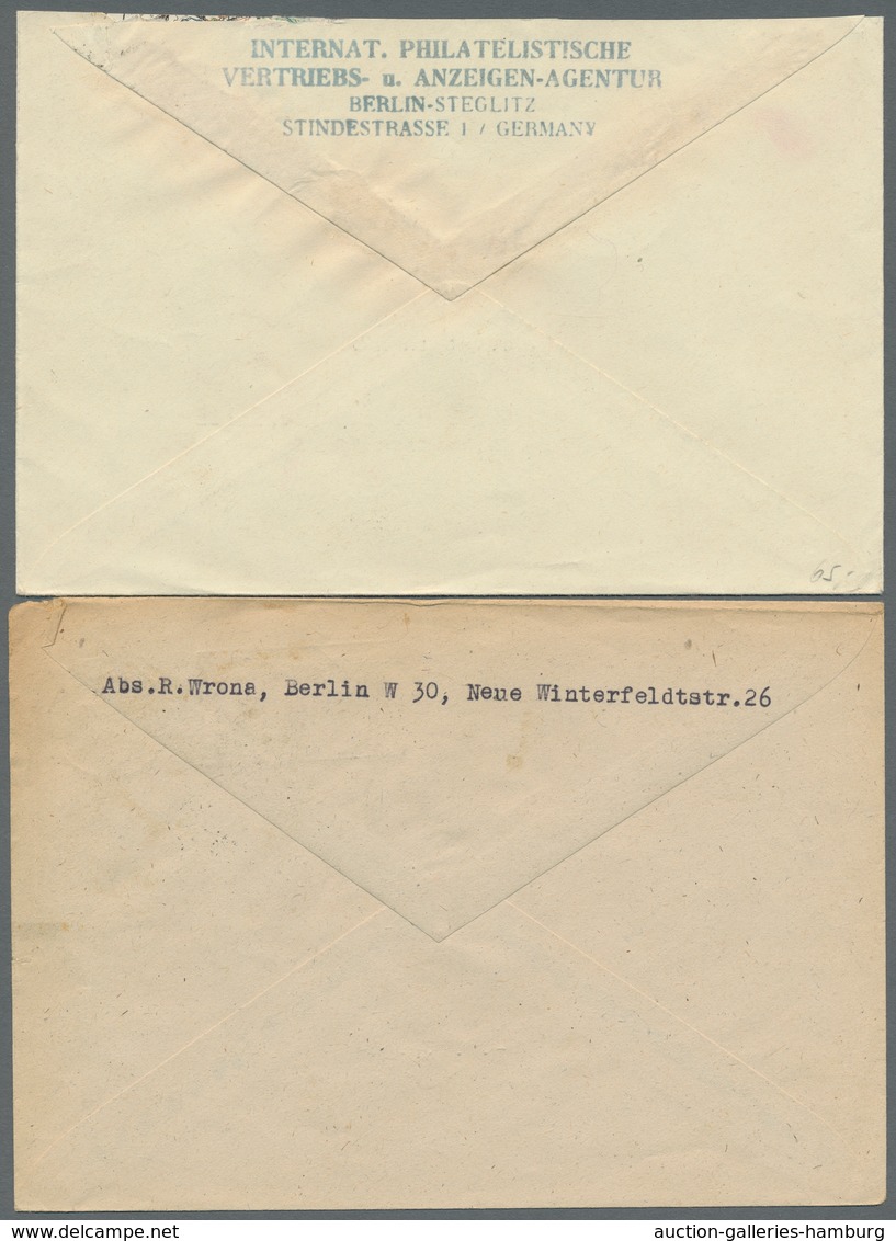Berlin: 1948, "Schwarzaufdruck", Insgesamt Sechs Frankierte Belege Als Länder-MiF Mit SBZ "Maschinen - Sonstige & Ohne Zuordnung