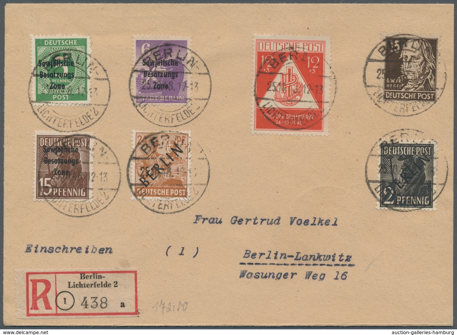 Berlin: 1948, "2 Bis 8 Und 24 Pfg. Schwarzaufdruck", Als Länder-MiF Mit Diversen SBZ-Werten (u.a. Mi - Sonstige & Ohne Zuordnung