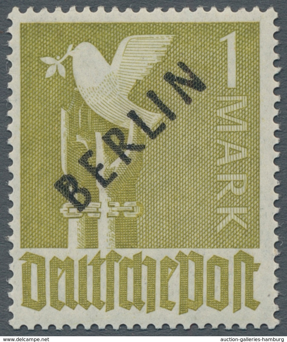 Berlin: 1948, "1 Mk. Schwarzaufdruck Mit Aufdruckabart VII", Postfrischer Wert In Tadelloser Erhaltu - Other & Unclassified