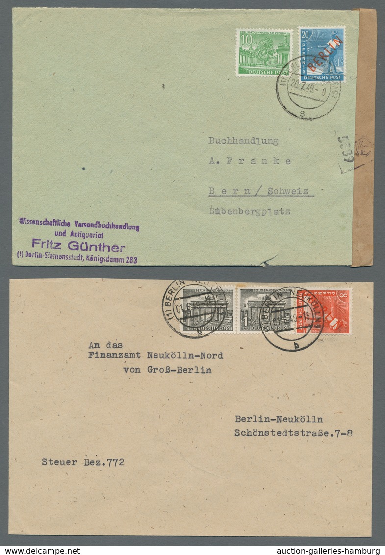 Berlin: 1949, "2 Bis 30 Pfg. Rotaufdruck", Kleine Zusammenstellung Von Elf Belegen Mit MiF Mit Baute - Otros & Sin Clasificación