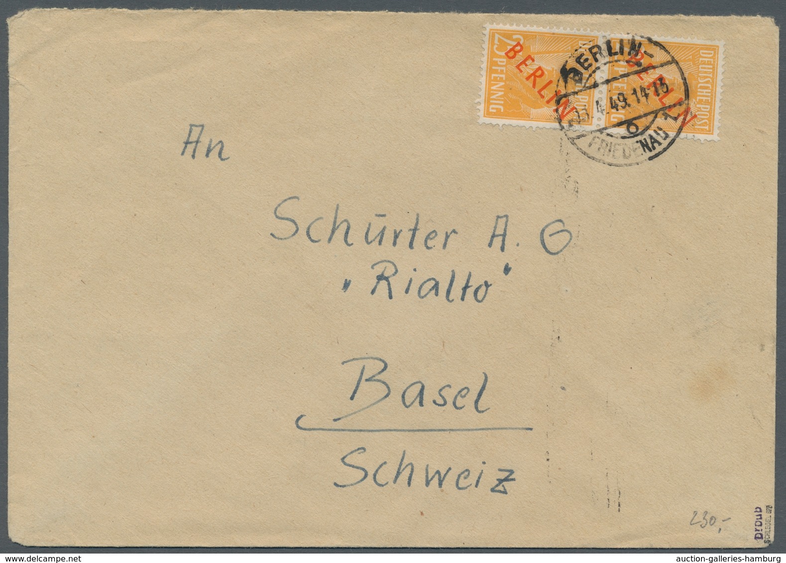 Berlin: 1949, "Rotaufdruck", Sechs Portorichtige MeF In Guter/sehr Guter Erhaltung Inkl. Senkr. Paar - Other & Unclassified