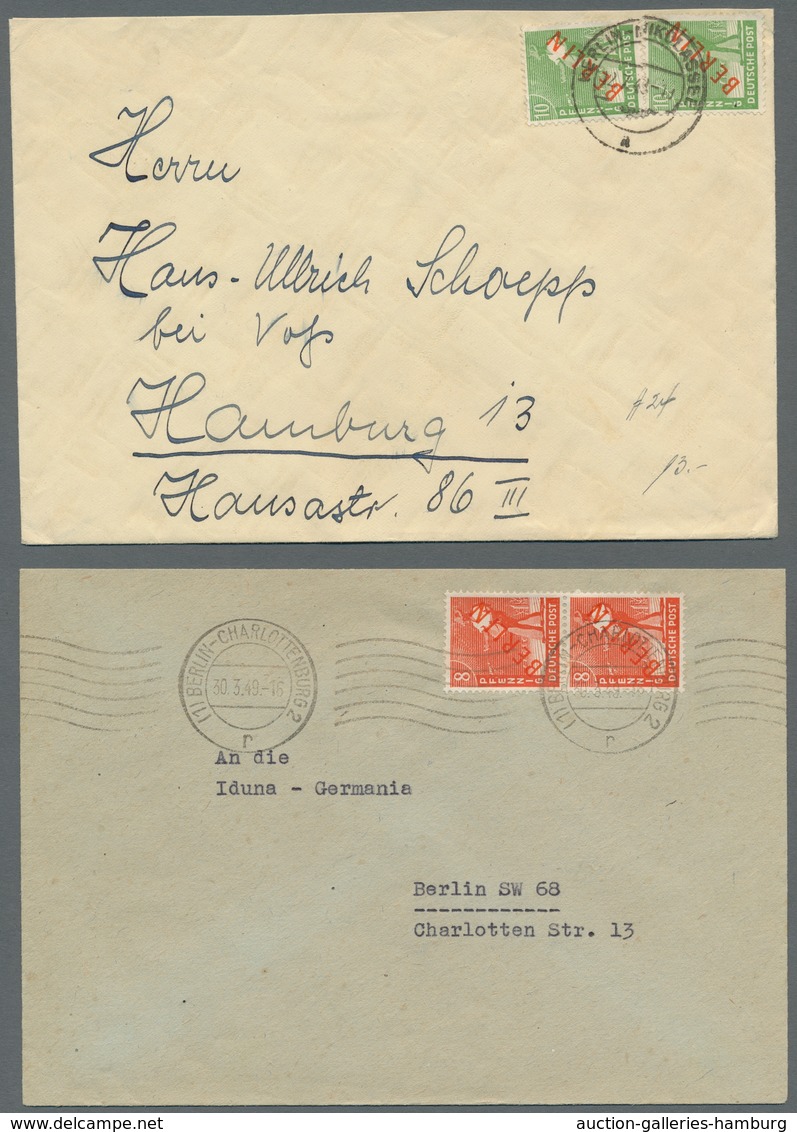 Berlin: 1949, "Rotaufdruck", Sechs Portorichtige MeF In Guter/sehr Guter Erhaltung Inkl. Senkr. Paar - Sonstige & Ohne Zuordnung