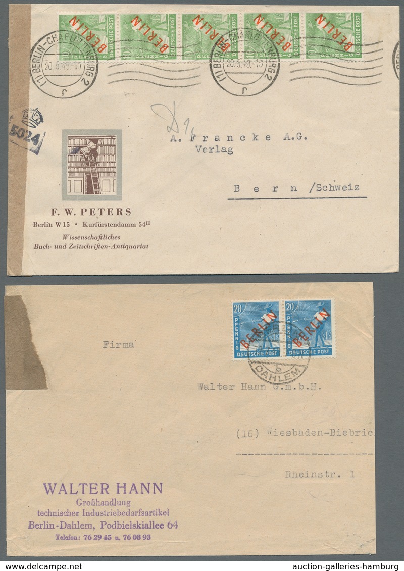 Berlin: 1949, "Rotaufdruck", Sechs Portorichtige MeF In Guter/sehr Guter Erhaltung Inkl. Senkr. Paar - Otros & Sin Clasificación