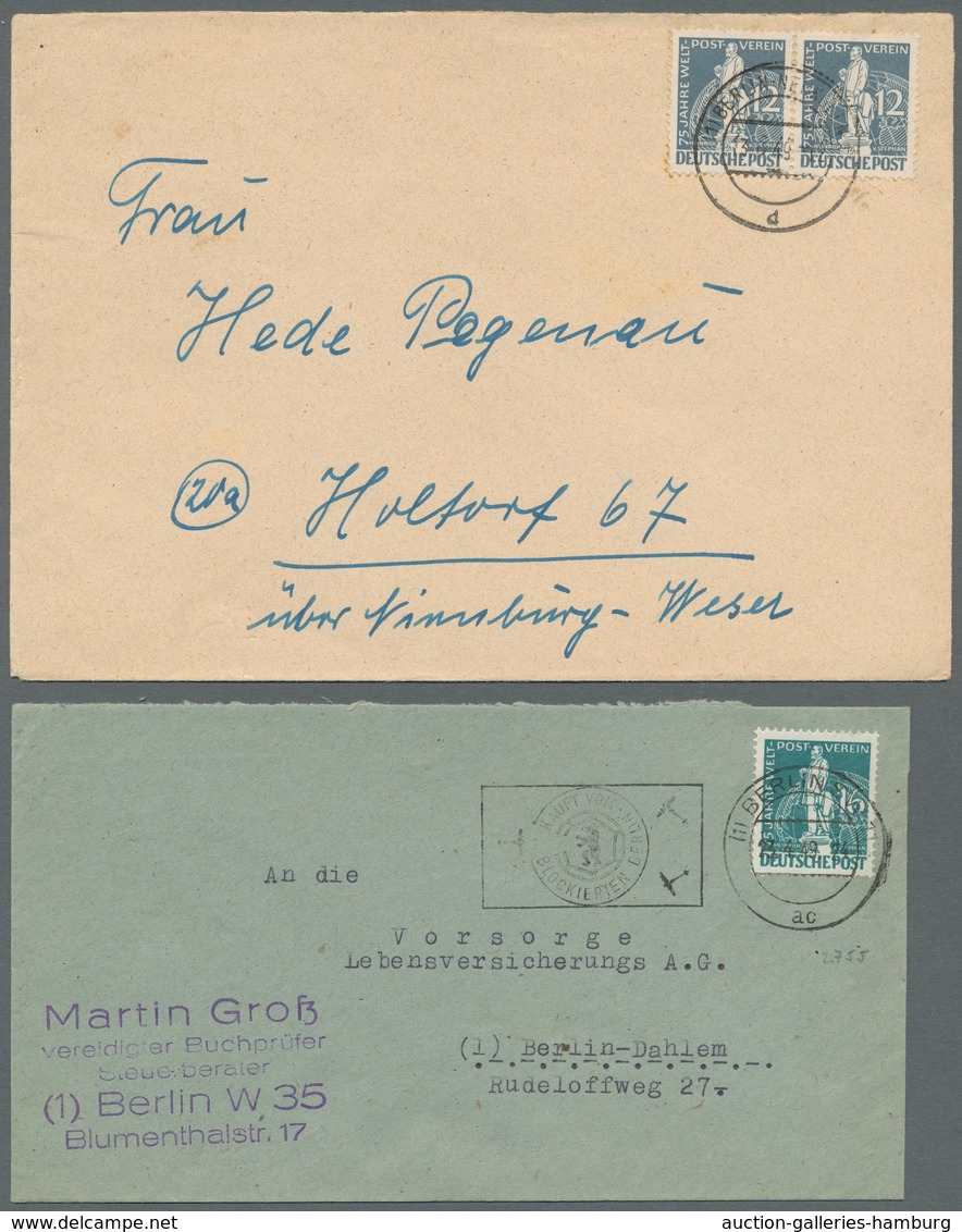 Berlin: 1949, "12 Pfg. Bis 1 DM Stephan", Sechs Frankierte Belege In Sehr Guter Erhaltung, Davon Fün - Autres & Non Classés