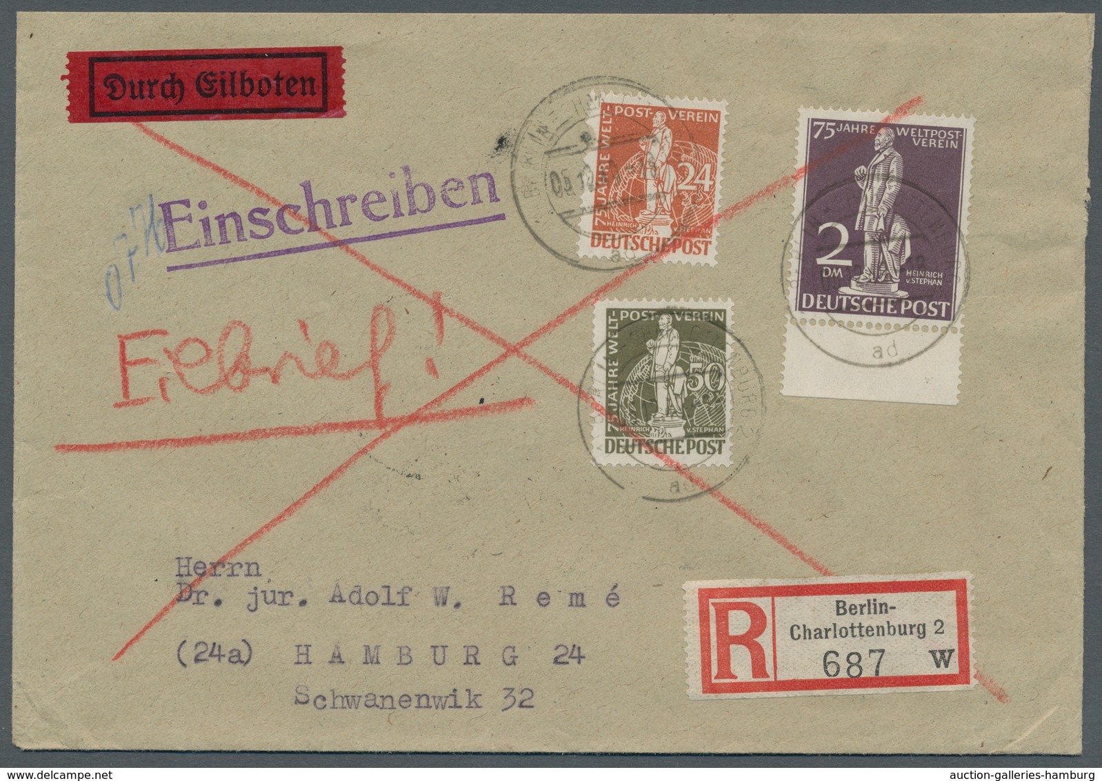 Berlin: 1949, "Stephan" Komplett Auf Vier Briefen In Guter/sehr Guter Erhaltung, Davon Drei Als Eil- - Sonstige & Ohne Zuordnung