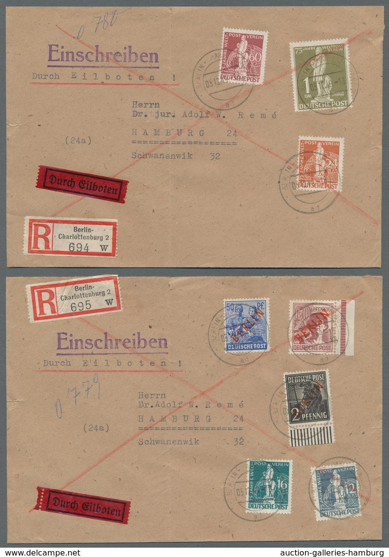 Berlin: 1949, "Stephan" Komplett Auf Vier Briefen In Guter/sehr Guter Erhaltung, Davon Drei Als Eil- - Otros & Sin Clasificación